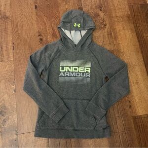Under Armour unisex boy girl hoodie loose fit medium 10/12 gray green